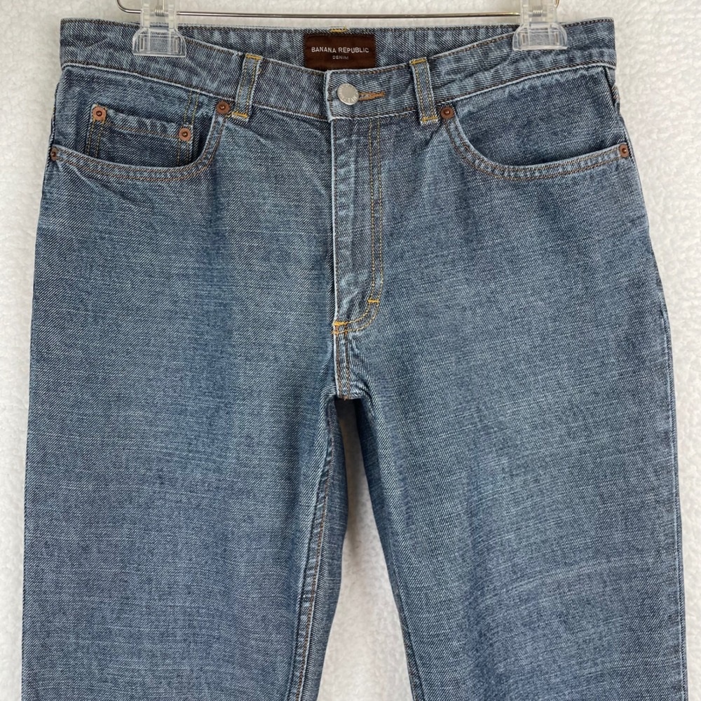 Banana Republic Denim Womens 12R Blue Straight Leg 100% Cotton Jeans Medium Wash